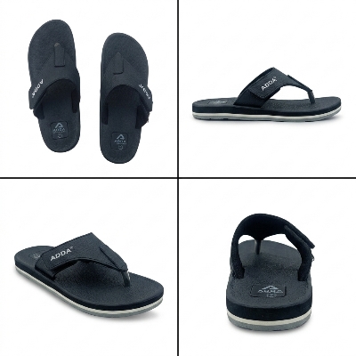 Picture of Adda Unisex EVA Flip Flops – Black | Anti-Slip, Lightweight, Comfortable Sandals | Black