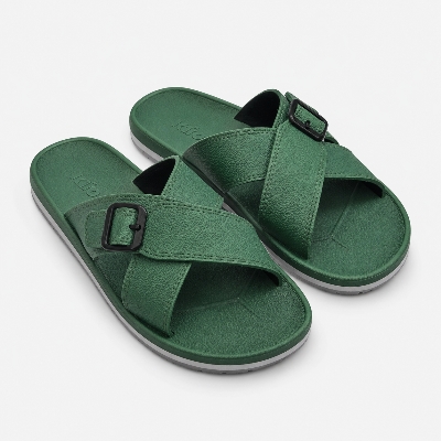 Picture of Men’s Comfort Slides Sandal Green | EVA Soft Sole Anti-Slip Waterproof Casual Slippers for Men | Adjustable Buckle Summer Sandals Bangladesh Green