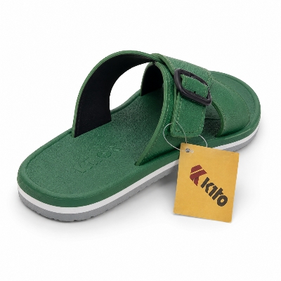 Picture of Men’s Comfort Slides Sandal Green | EVA Soft Sole Anti-Slip Waterproof Casual Slippers for Men | Adjustable Buckle Summer Sandals Bangladesh Green