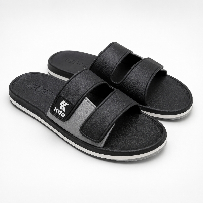 Picture of Kito Premium Double Strap Comfort Sandal for Men | Lightweight Casual Slides | DeshiWalk Grey