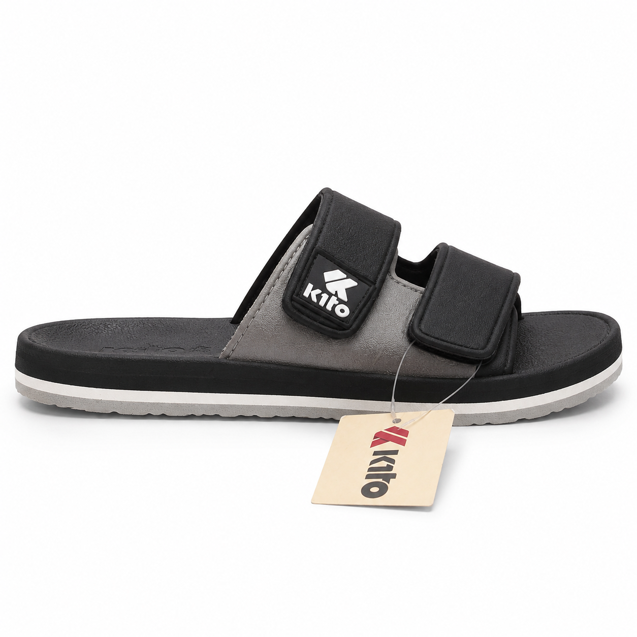 Picture of Kito Premium Double Strap Comfort Sandal for Men | Lightweight Casual Slides | DeshiWalk Grey
