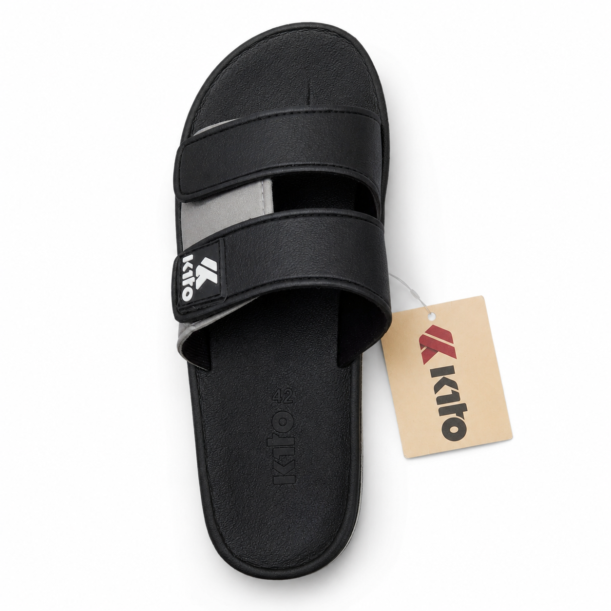 Picture of Kito Premium Double Strap Comfort Sandal for Men | Lightweight Casual Slides | DeshiWalk Grey