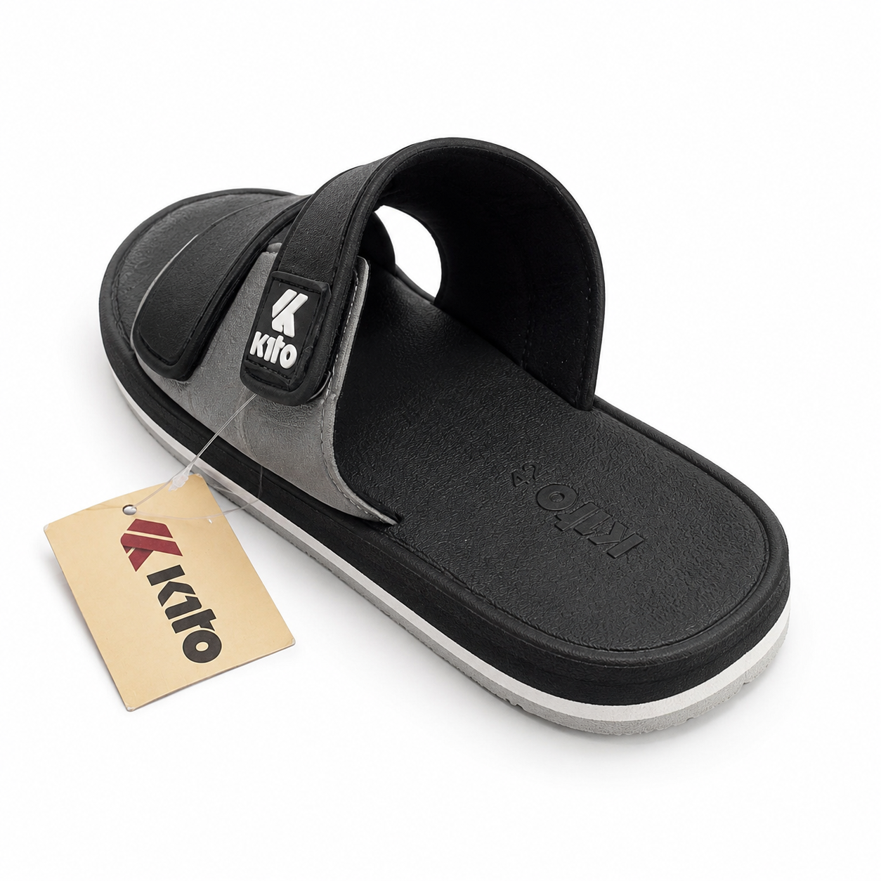 Picture of Kito Premium Double Strap Comfort Sandal for Men | Lightweight Casual Slides | DeshiWalk Grey