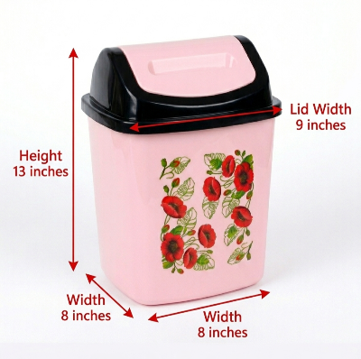 Picture of Bengal Premium Plastic Dustbin with Swing Lid | 13-Inch Compact Waste Basket for Home & Office