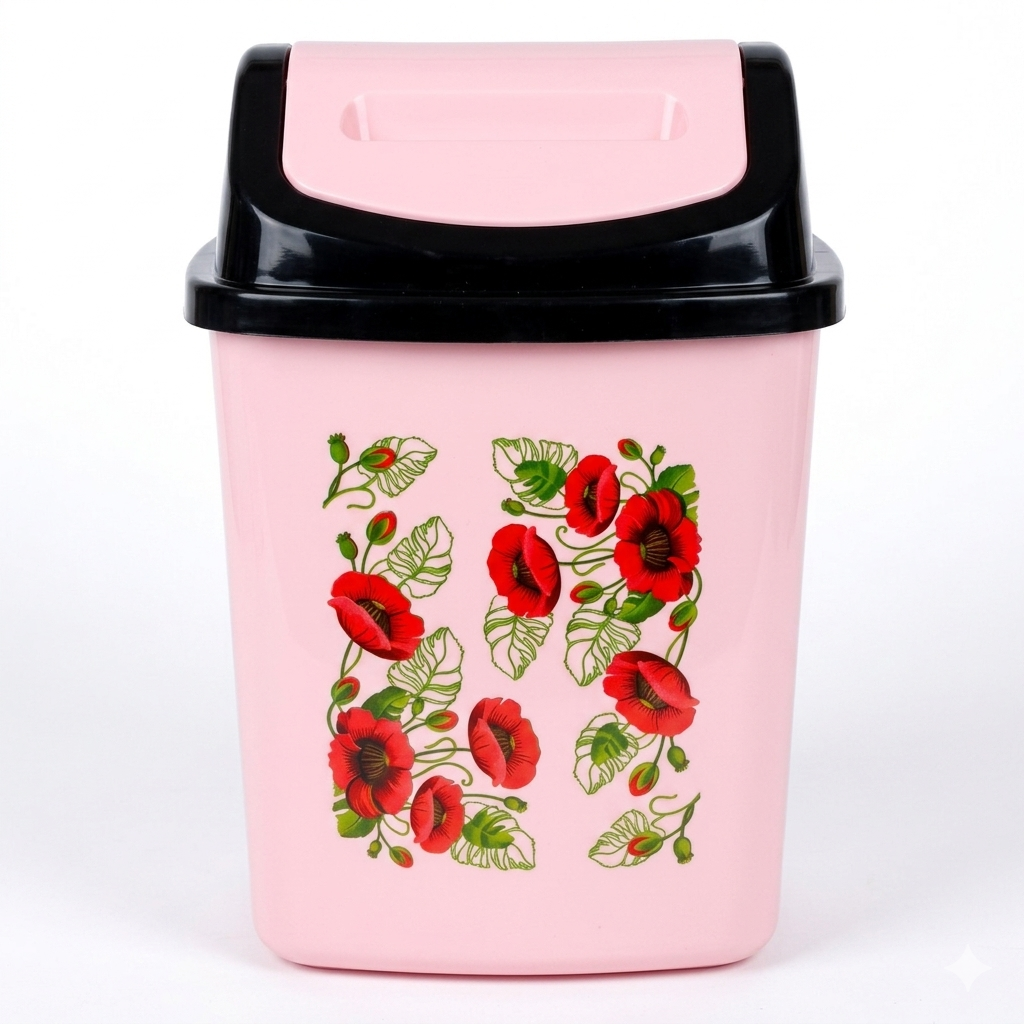 Picture of Bengal Premium Plastic Dustbin with Swing Lid | 13-Inch Compact Waste Basket for Home & Office