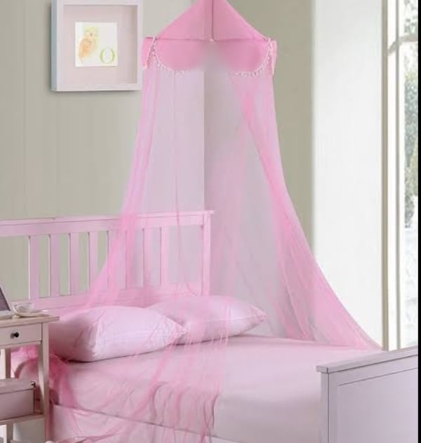 Picture of Hanging Round ceiling Mosquito net for single Pink 
