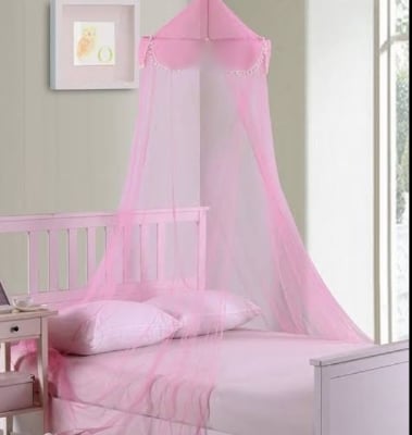 Picture of Hanging Round ceiling Mosquito net for single Pink 