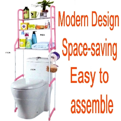 Picture of Modern Over The Toilet Storage Space saver Shelf Organizer Bathroom Storage Shelf Multicolor 