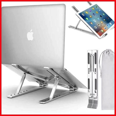 Picture of Metal Foldable Laptop Holder Tablet Stand Silver 
