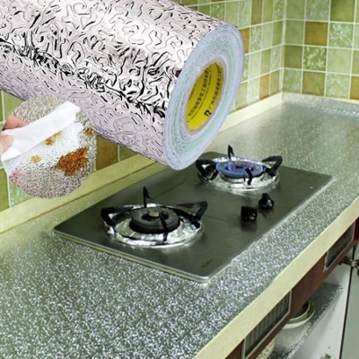 Picture of 3 miter Moisture-proof and high-temperature kitchen oil-proof sticker Silver 