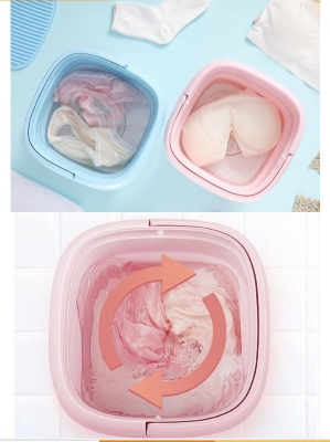 Picture of Portable mini folding washing machine washing bucket Multicolor 
