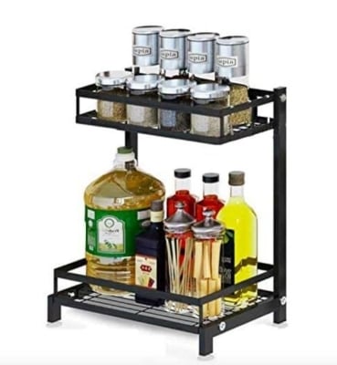 Picture of Multi-Function Kitchen Storage Rack for Multipurpose Usage-Spices Storage, Kitchen Utensils Storage, Toilet Accessories Storage Black 