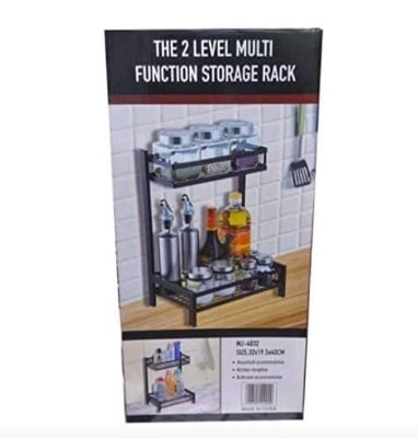 Picture of Multi-Function Kitchen Storage Rack for Multipurpose Usage-Spices Storage, Kitchen Utensils Storage, Toilet Accessories Storage Black 