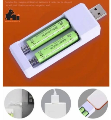 Picture of Travel USB Bettary charger for AA/AAA Pencil bettary White 