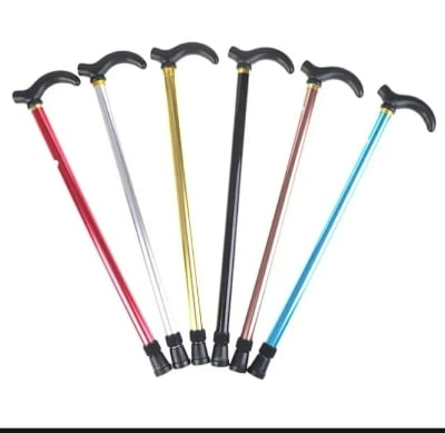 Picture of Adjustable Walking Stick 2 Section Stable Anti-Skid Crutch Old Man Hiking Multicolor 