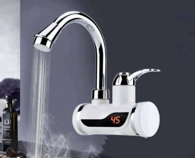 Picture of Instant Thankless Digital Electric Hot Water Tap for any wall Mount with led Display Silver 