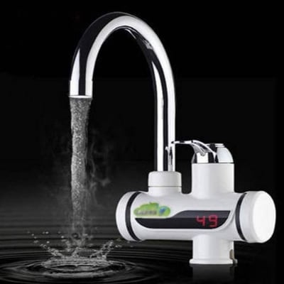 Picture of Instant Thankless Digital Electric Hot Water Tap for any wall Mount with led Display Silver 