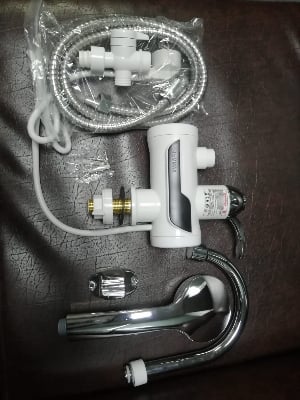 Picture of Instant Thankless Digital Electric Hot Water Tap for any wall Mount with led Display Silver 
