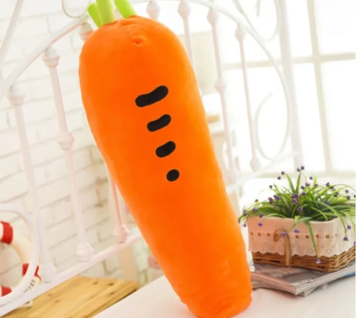 Picture of Decoration Carrot Shaped Soft Stuffed Toy Huggable Long Pillow Orange 