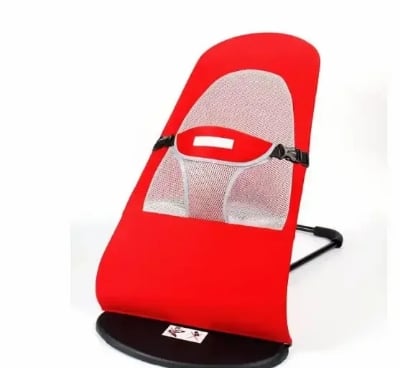 Picture of baby Rocking Chair, Portable baby bouncing  Bed, 4 Adjustment Modes baby Bouncer Chair, baby Resting Snoring Chair, Foldable Sofa Red 