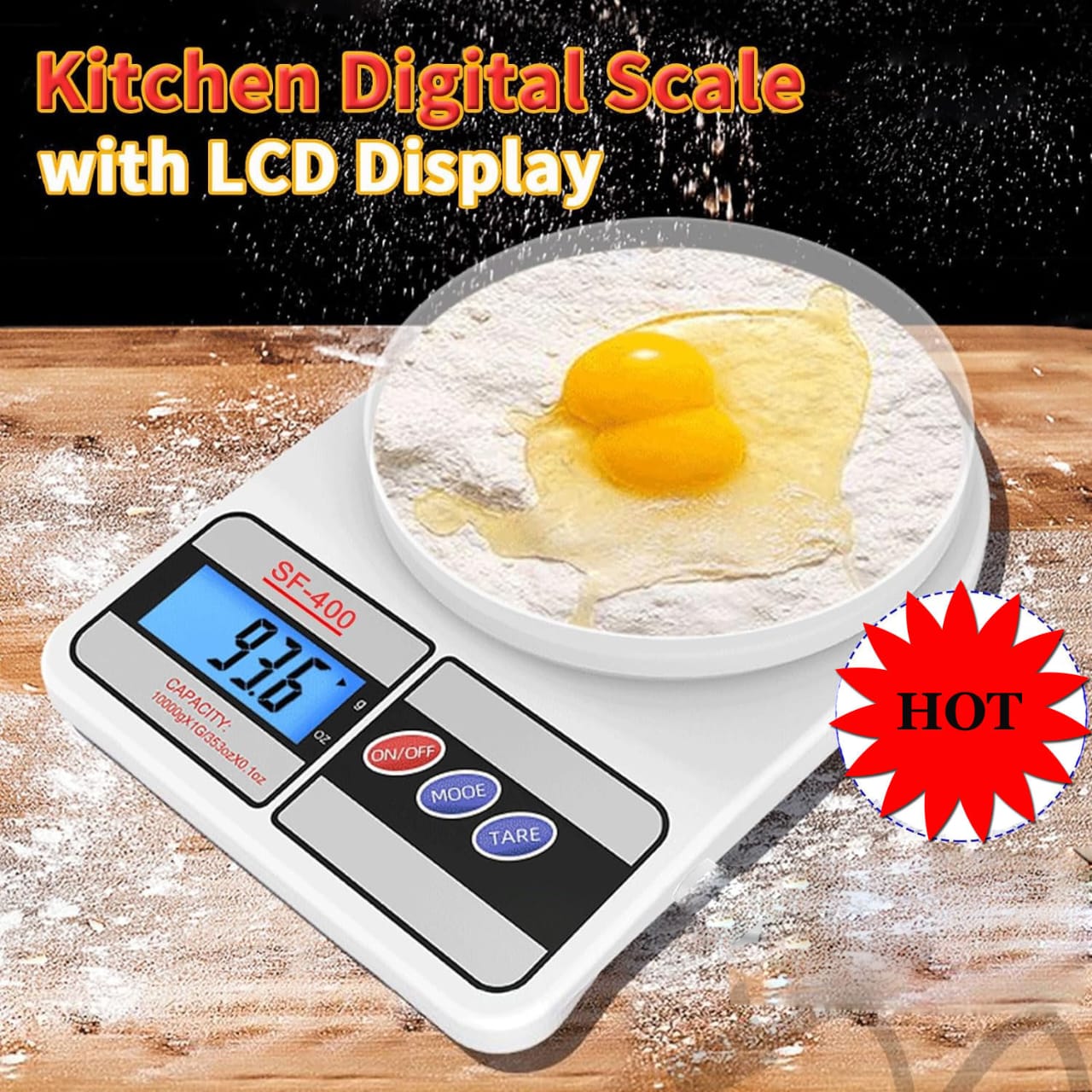 Picture of Kitchen Scale - Measure Tools - Electronic Scale Digital LCD – Weight Machine (10kg/1g) White 
