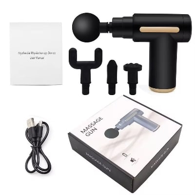 Picture of Powerful Handheld Massage Gun for Deep Tissue Relief - Compact & Elegant Design Black 