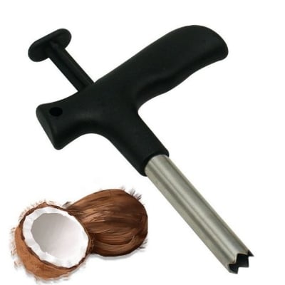 Picture of Stainless Steel Coconut Opener Opening Driller Cut Hole Tool Fruit Openers Tools Durable Hole Tool Kitchen Black 