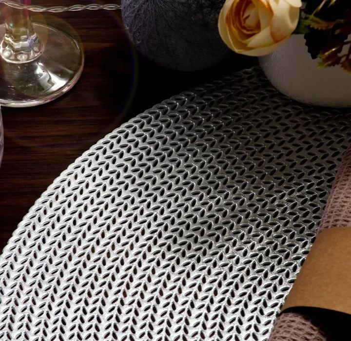 Picture of 1/PCS Round Placemats Modern Restaurant Hollow Table Decoration PVC Meal Mat Anti-hot Dining Tablemats Multicolor 