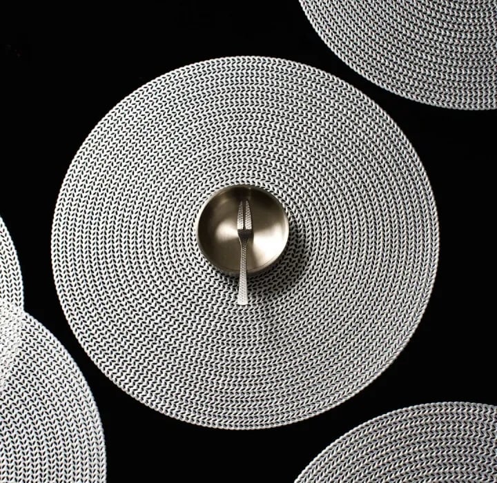 Picture of 1/PCS Round Placemats Modern Restaurant Hollow Table Decoration PVC Meal Mat Anti-hot Dining Tablemats Multicolor 