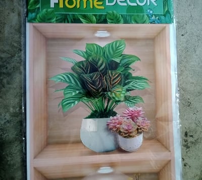 Picture of 3d Wall Stickers 3 Pcs New Deisgns (Random Designs) flower wall stickers For room decore Green 
