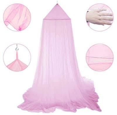 Picture of Hanging Mosquito Tent, Princess Bed Mesh Tent Fine Density, No Opening Suitable for Suspension Lift (Pink) Pink 