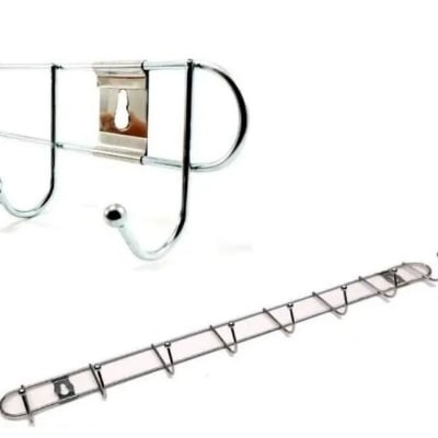 Picture of 6 Pin Hook Stainless Steel Bathroom Cloth Hooks / Hanger / Key Holder / Door Wall Robe Hooks Rail for Hanging Keys, Silver 