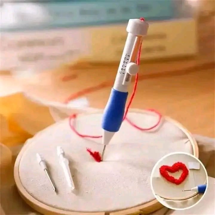 Picture of Magic Embroidery Needle Pen Weaving Tool Knitting DIY Sewing Tools White 
