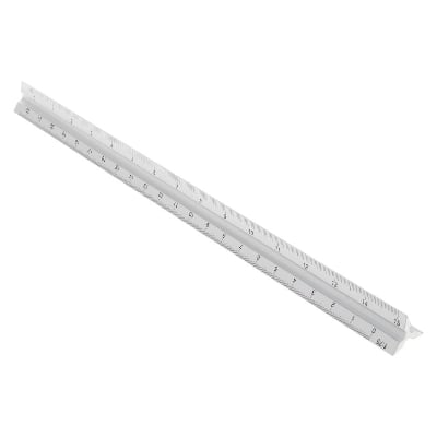 Picture of Triangular Ruler Tri-Scale Ruler Architect Engineer pvc Triangle Scale/Ruler for School/College Students Triangular Scale Ruler 12" Architect Drafting Rulers White 