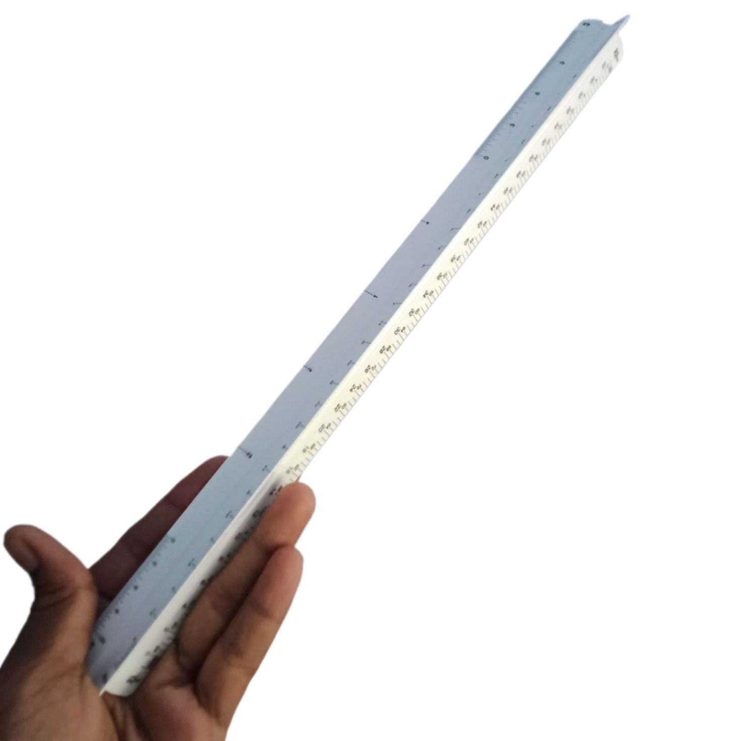 Picture of Triangular Ruler Tri-Scale Ruler Architect Engineer pvc Triangle Scale/Ruler for School/College Students Triangular Scale Ruler 12" Architect Drafting Rulers White 