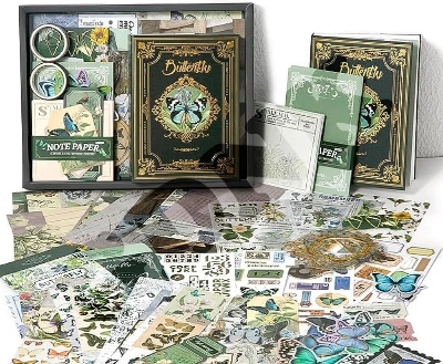 Picture of Scrapbooking Kit (140) , Vintage Collection-Whispers of The Forest, Perfect for Bullet Scrapbooking Materials, Planner DIY Arts Craft Collage Multicolor 