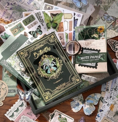 Picture of Scrapbooking Kit (140) , Vintage Collection-Whispers of The Forest, Perfect for Bullet Scrapbooking Materials, Planner DIY Arts Craft Collage Multicolor 