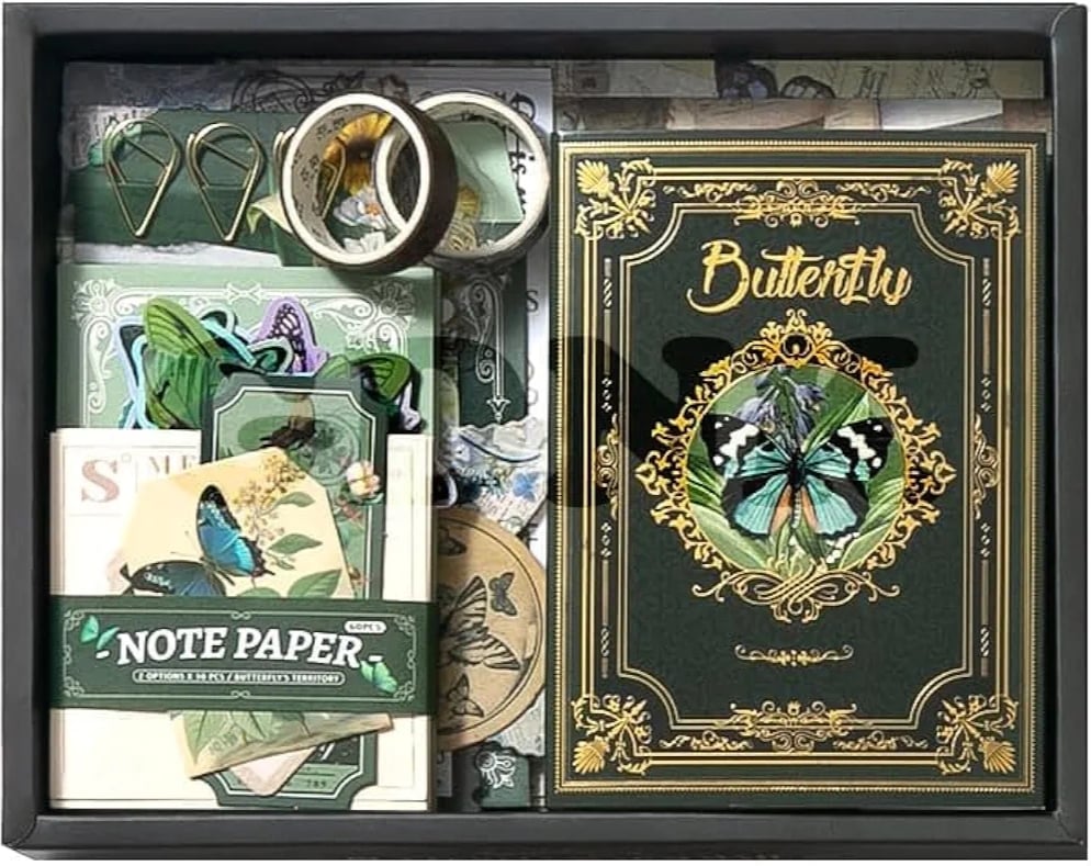 Picture of Scrapbooking Kit (140) , Vintage Collection-Whispers of The Forest, Perfect for Bullet Scrapbooking Materials, Planner DIY Arts Craft Collage Multicolor 