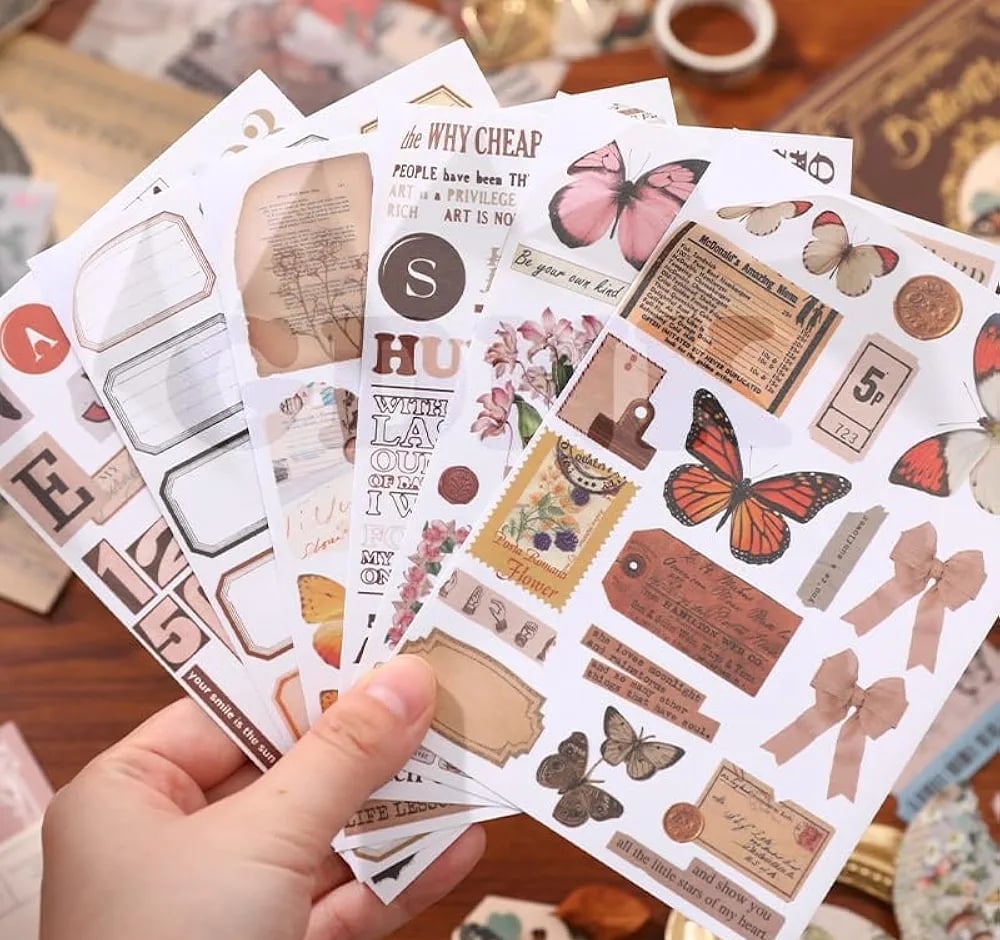 Picture of Scrapbooking Kit (140) , Vintage Collection-Whispers of The Forest, Perfect for Bullet Scrapbooking Materials, Planner DIY Arts Craft Collage Multicolor 