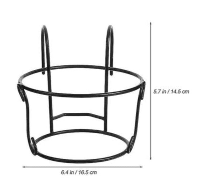 Picture of Hanging Railing Planter Baskets Planter Holder Iron Art Hanging Baskets over the Rail Metal Fence Planters Farmhouse Rustic Hanger Black 