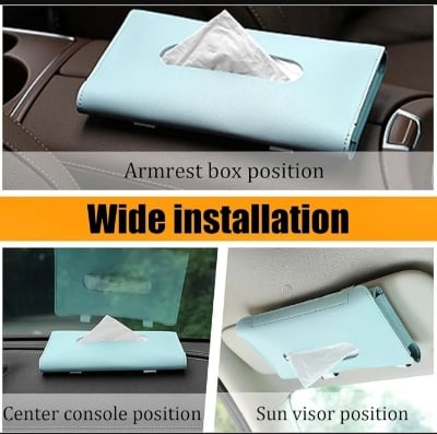 Picture of Car Sun Visor Decoration Napkin Box Storage Case Multicolor 