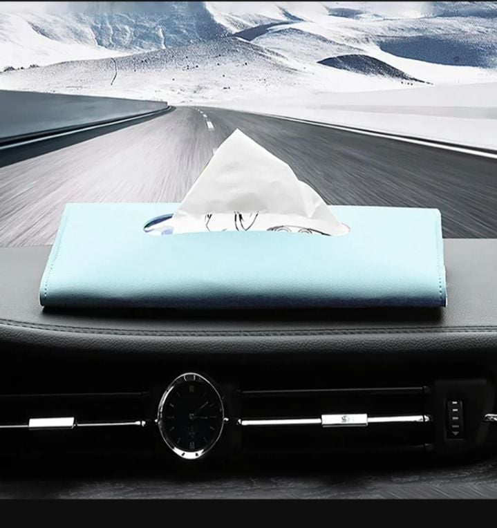 Picture of Car Sun Visor Decoration Napkin Box Storage Case Multicolor 