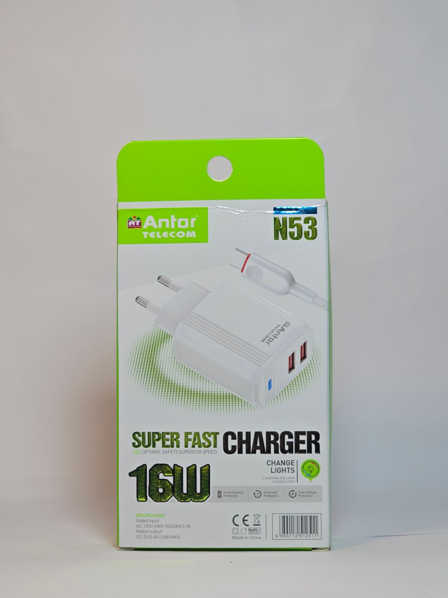 Picture of 16W  Type B Fast Charger প্রতি  মিনিটে এক পারসেন্ট হবে মোবাইল ফুল চার্জ হলে অটোমেটিক লাইট চেঞ্জ হয়