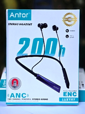 Picture of 200H Neckband Antor Luxury Wireless Earphone Bluetooth 5.4 Voice Change magnetic On/Off Type C port