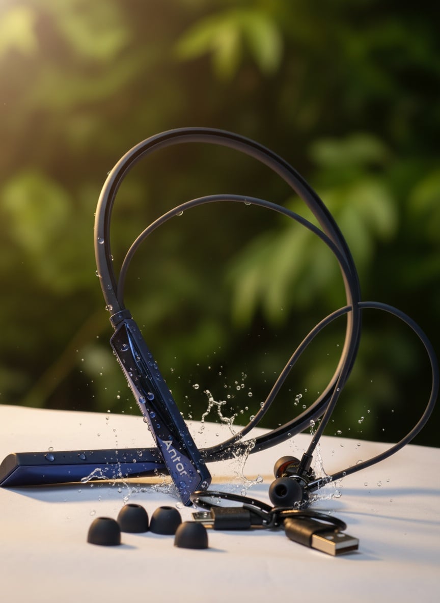Picture of 200H Neckband Antor Luxury Wireless Earphone Bluetooth 5.4 Voice Change magnetic On/Off Type C port