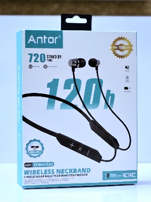 Picture of 120H Neckband Antor BT Max Plus Wireless Earphone Bluetooth 5.3 Type C port