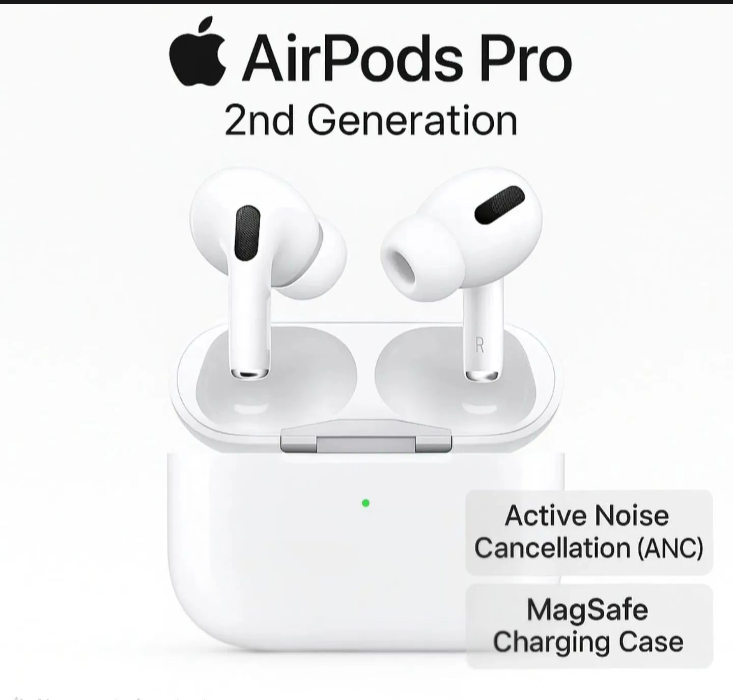 Picture of Airpods Pro 2nd Gen Wireless Charging Bluetooth Headphone (Combo Offer) Black & White