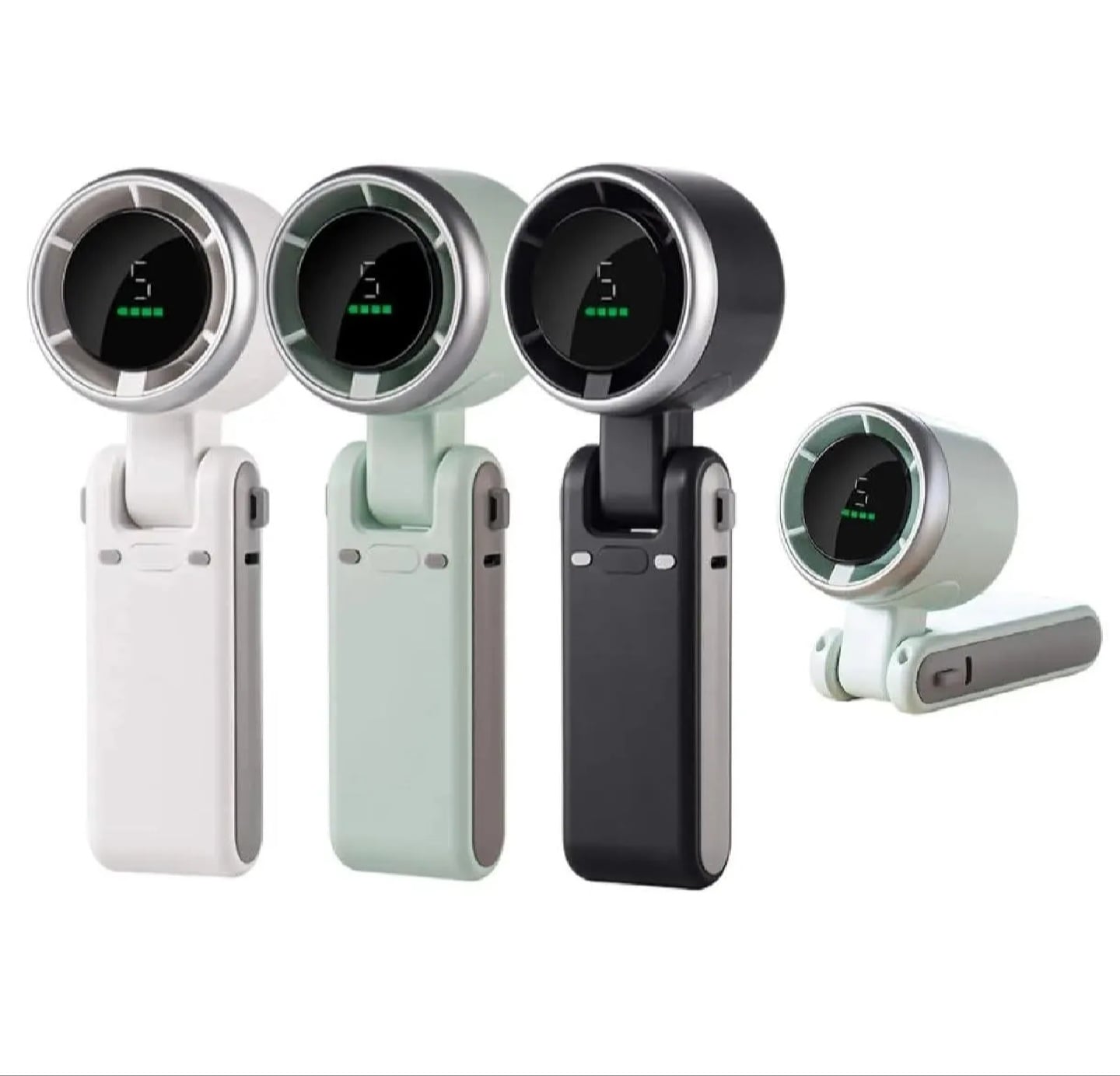 Picture of Popular Mini High-Speed Handheld Turbo Fan Smart Digital Display Wearable Personal Desk/Turbo Fan Handheld Rechargeable Fan Multicolor Portable Mini Hand Fan USB Rechargeable Foldable Hanging Neck Fan USB Mini Portable Small Turbo Fan