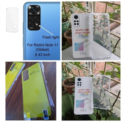 Picture of for redmi note 11 4g / note 11s (3-IN-1) combo pack ( back poly+camera lens protector+back poly)