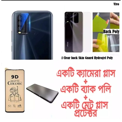 Picture of for vivo y20/y20g/y12s/y12a (3-IN-1) COMBO PACK (BACK POLY+CAMERA LENS PROTECTOR+SCREEN PROTECTOR)